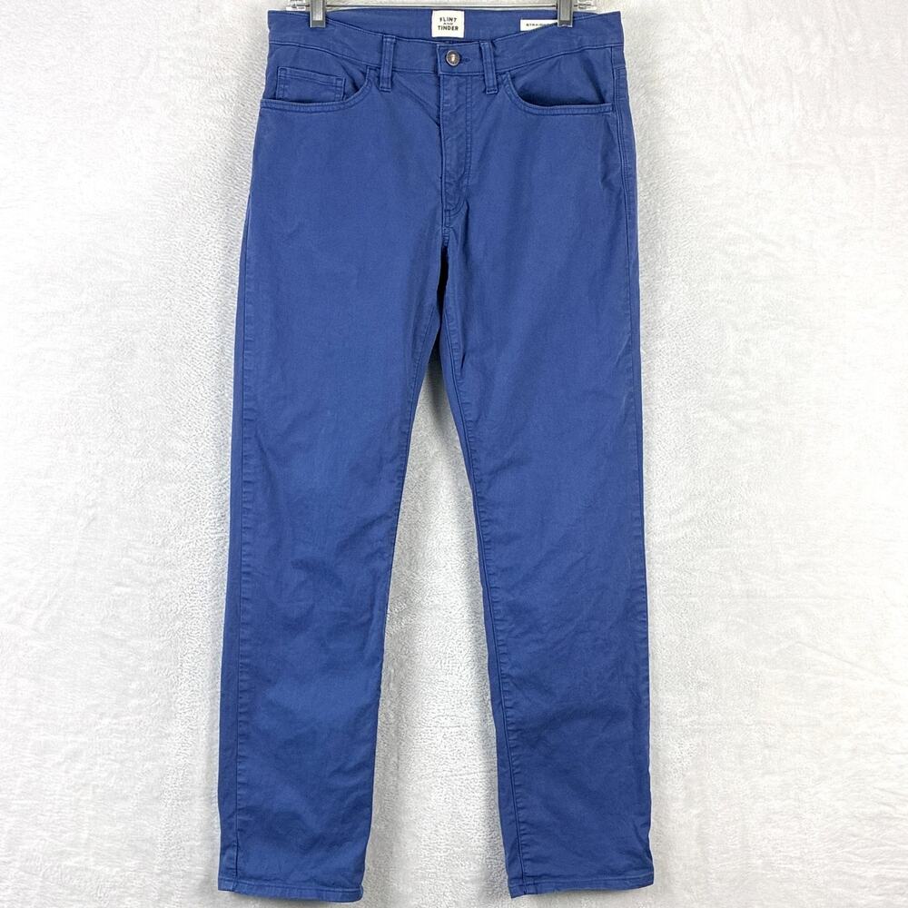 Flint and Tinder Pants Men 30x30 Blue Straight Chino Preppy Classic Huckberry